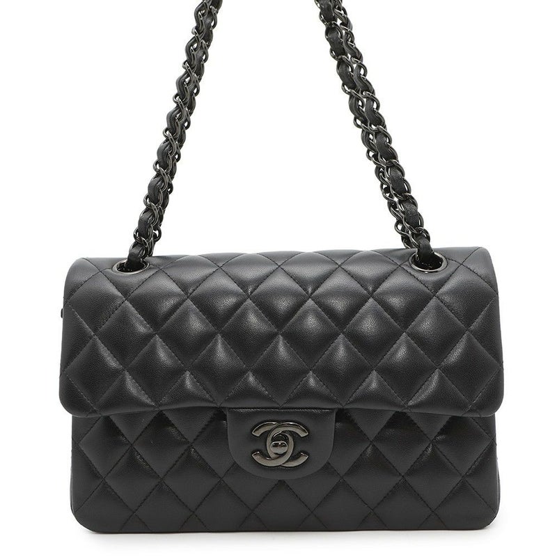 シャネル チェーンショルダーバッグ マトラッセ23 ココマーク ダブルチェーン ラムスキン A01113 CHANEL バッグ 黒