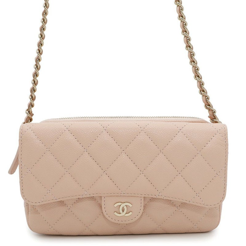 シャネル チェーンショルダーバッグ フラップ フォンケース マトラッセ ココマーク キャビアスキン AP2096 CHANEL ポシェット