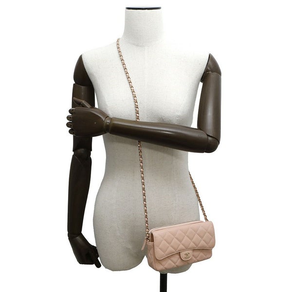 シャネル チェーンショルダーバッグ フラップ フォンケース マトラッセ ココマーク キャビアスキン AP2096 CHANEL ポシェット