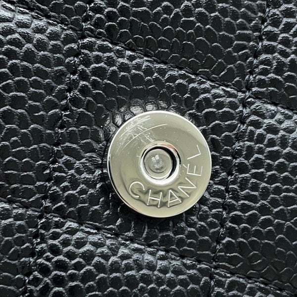 シャネル チェーンウォレット マトラッセ ココマーク キャビアスキン A33814 CHANEL 財布 黒
