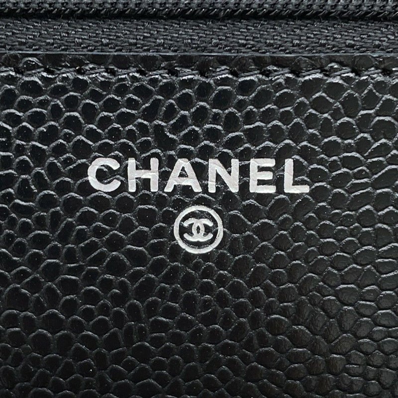 シャネル チェーンウォレット マトラッセ ココマーク キャビアスキン A33814 CHANEL 財布 黒