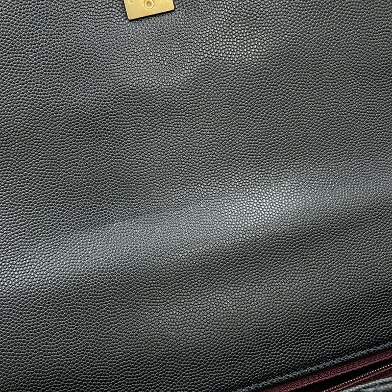 シャネル ハンドバッグ マトラッセ ココマーク ハンドル フラップ キャビアスキン A92991 黒