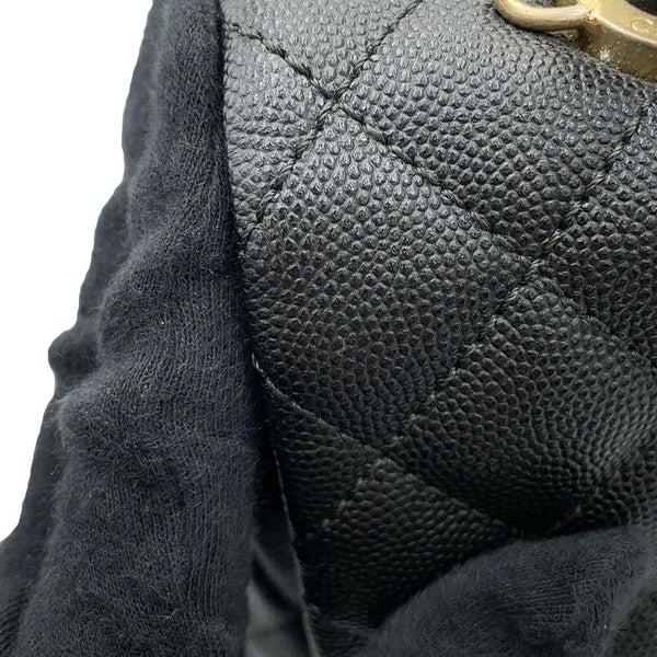 シャネル ハンドバッグ マトラッセ ココマーク ハンドル フラップ キャビアスキン A92991 黒