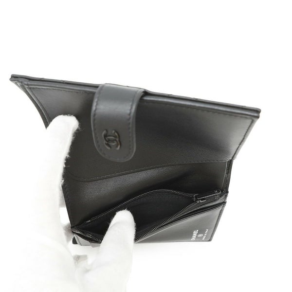 シャネル パスポートケース マトラッセ ココマーク カーフレザー AP3824 CHANEL 黒