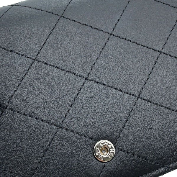 シャネル パスポートケース マトラッセ ココマーク カーフレザー AP3824 CHANEL 黒