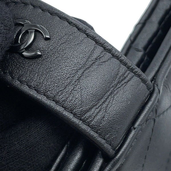 シャネル パスポートケース マトラッセ ココマーク カーフレザー AP3824 CHANEL 黒