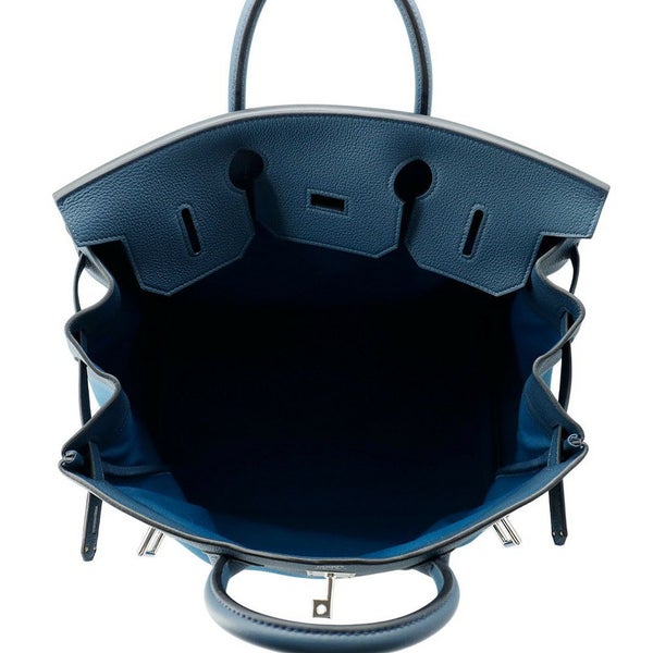 エルメス ハンドバッグ オータクロア40 ヴェールボスフォール/ブルー/シルバー金具 トワルミリタリー/エバーカラー K刻印