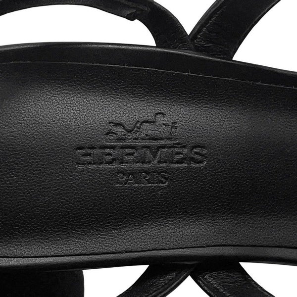 エルメス サンダル グラムール レザー レディースサイズ37 HERMES ミュール 黒