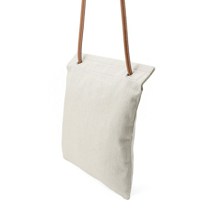 エルメス ショルダーバッグ サック アリーヌMM エクリュ/フォーヴ/シルバー金具 トワルシェブロン/バレニア B刻印