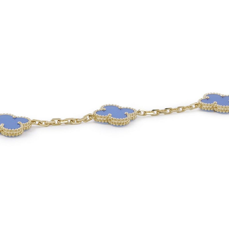 ヴァンクリーフ＆アーペル ブレスレット ヴィンテージ アルハンブラ ブレスレット 5モチーフ ブルーアゲート K18YG VCARP34900