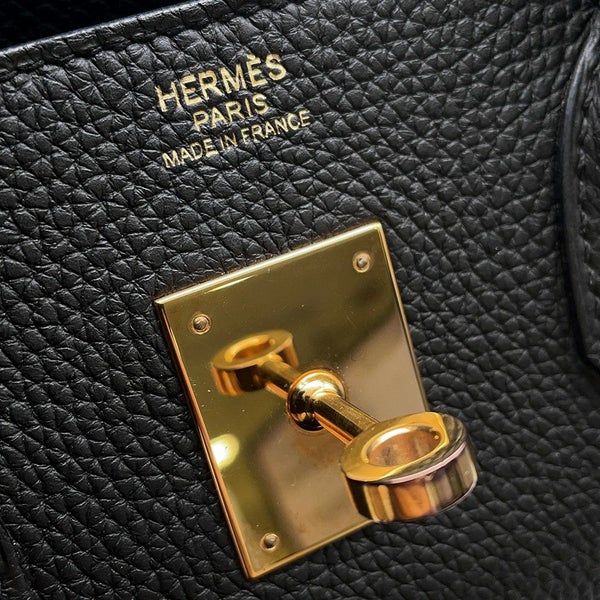 エルメス バーキン30 ブラック/ピンクゴールド金具 トゴ C刻印 HERMES Birkin ハンドバッグ 黒