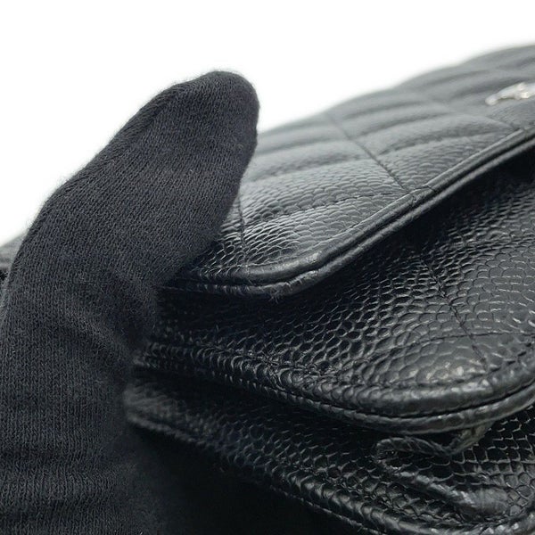 シャネル チェーンウォレット クラシック マトラッセ ココマーク キャビアスキン AP0250 CHANEL 財布 黒