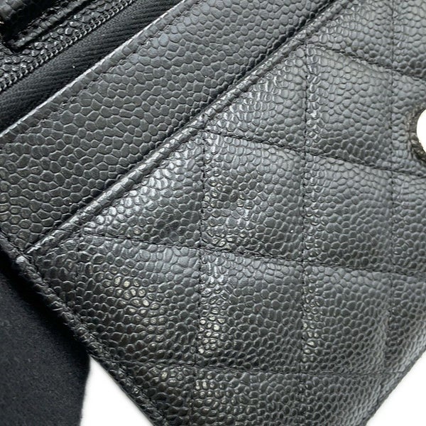 シャネル チェーンウォレット クラシック マトラッセ ココマーク キャビアスキン AP0250 CHANEL 財布 黒