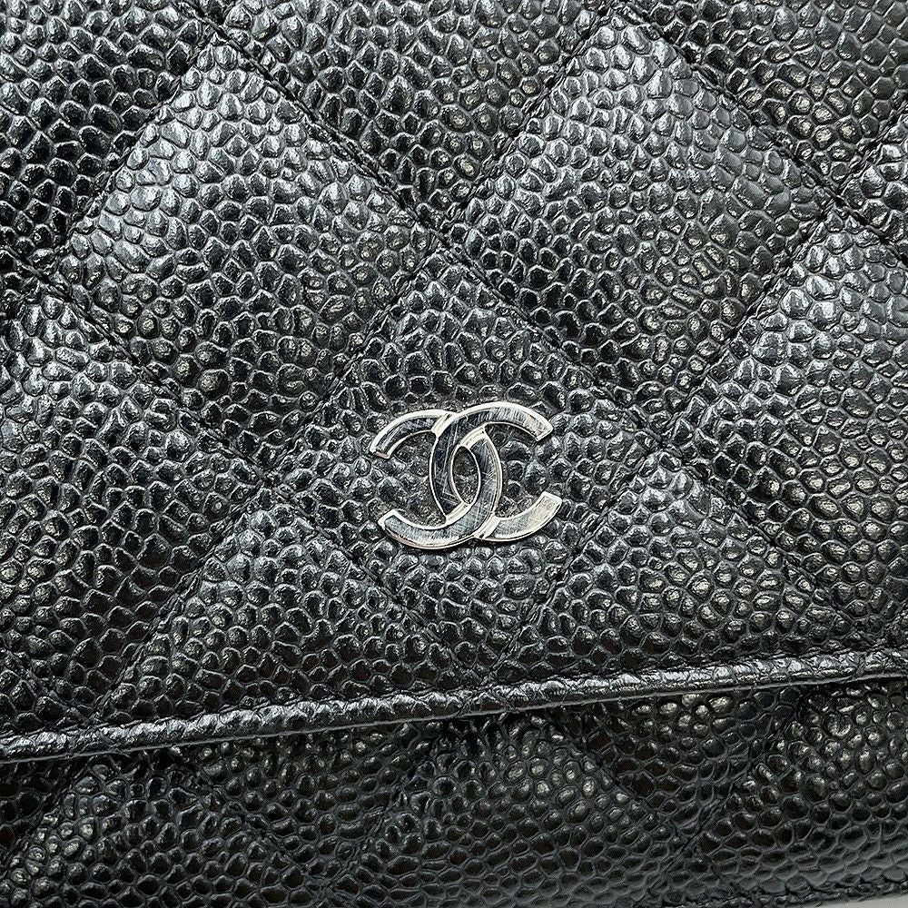 シャネル チェーンウォレット クラシック マトラッセ ココマーク キャビアスキン AP0250 CHANEL 財布 シャネル チェーンウォレット クラシック マトラッセ ココマーク