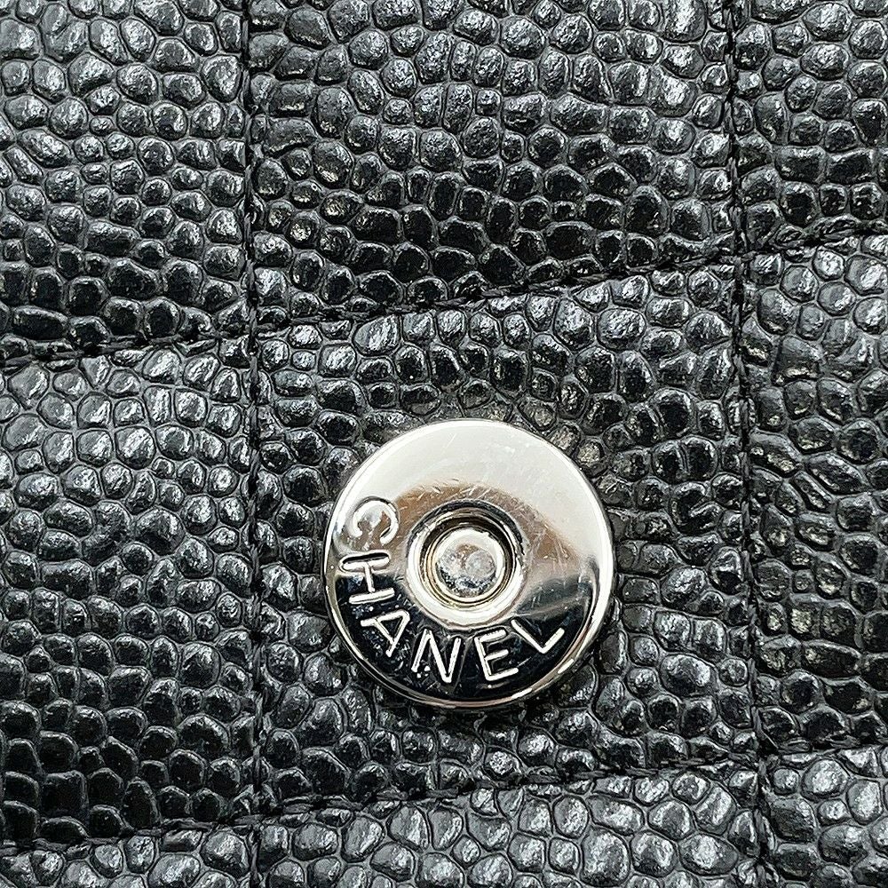 シャネル チェーンウォレット クラシック マトラッセ ココマーク キャビアスキン AP0250 CHANEL 財布 黒 シャネル チェーンウォレット クラシック マトラッセ ココマーク