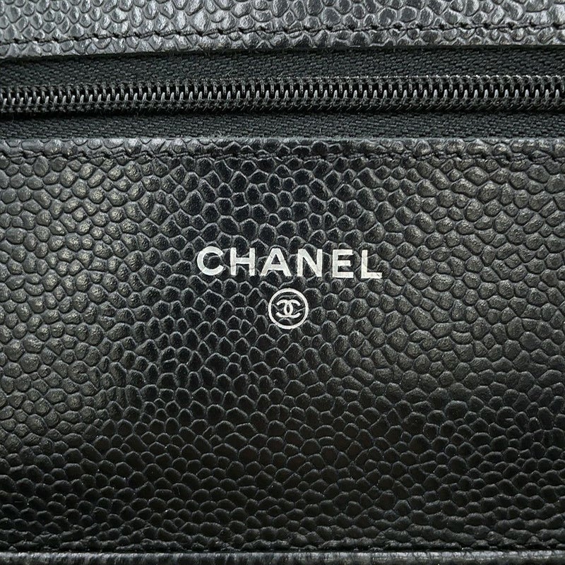 シャネル チェーンウォレット クラシック マトラッセ ココマーク キャビアスキン AP0250 CHANEL 財布 黒