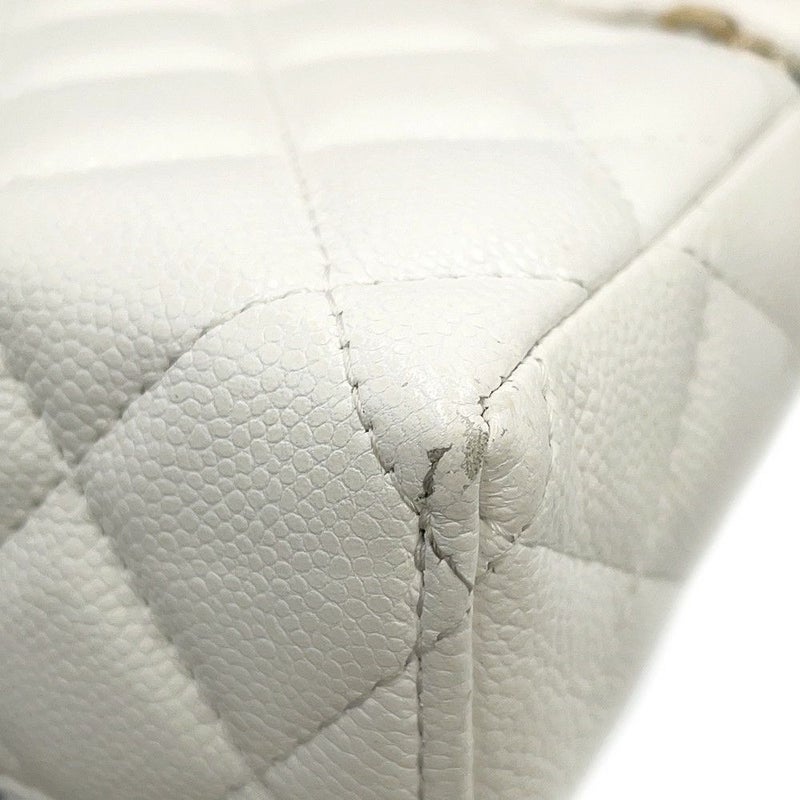 シャネル ハンドバッグ マトラッセ ココマーク バニティケース キャビアスキン AP4404 CHANEL 白 2way ヴァニティ