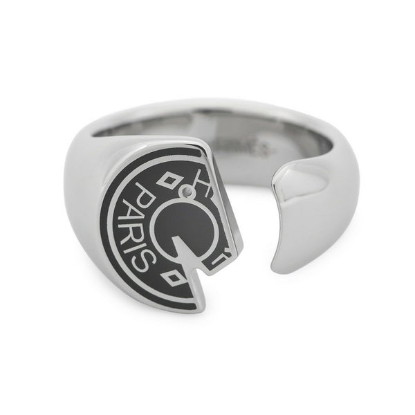 エルメス リング カルーゼル ブラック/シルバー金具 サイズT58 HERMES アクセサリー 指輪