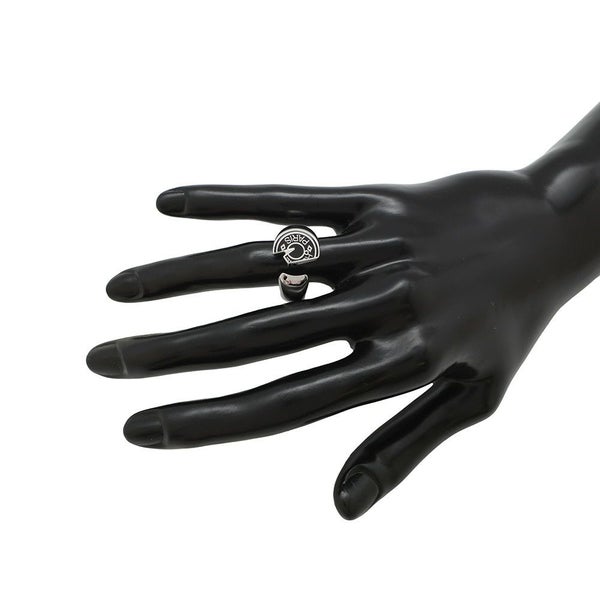 エルメス リング カルーゼル ブラック/シルバー金具 サイズT58 HERMES アクセサリー 指輪