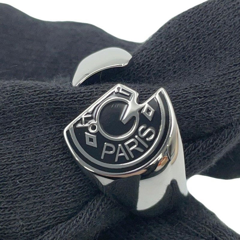 エルメス リング カルーゼル ブラック/シルバー金具 サイズT58 HERMES アクセサリー 指輪