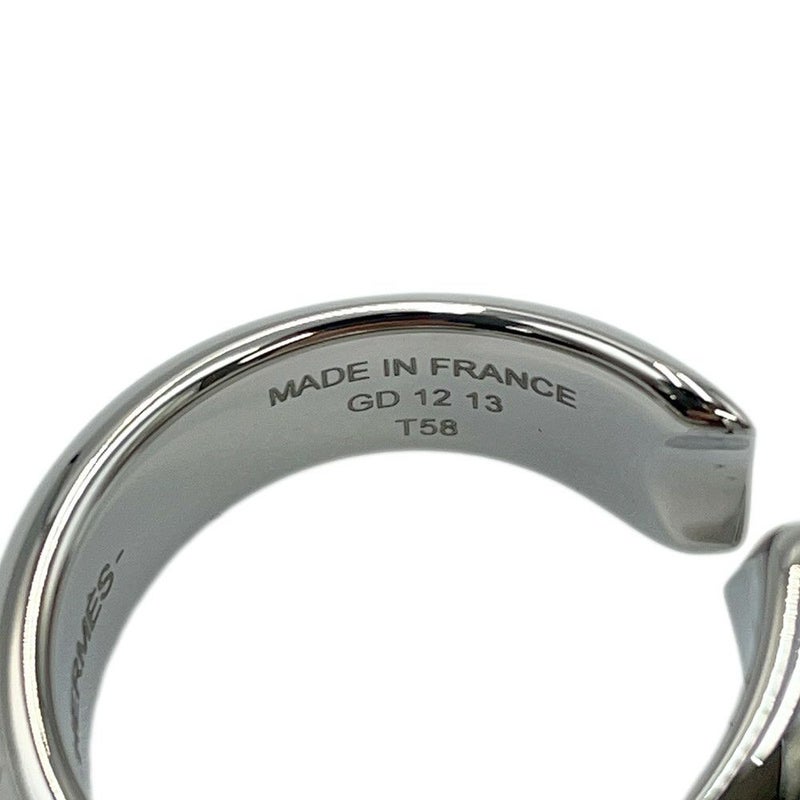 エルメス リング カルーゼル ブラック/シルバー金具 サイズT58 HERMES アクセサリー 指輪