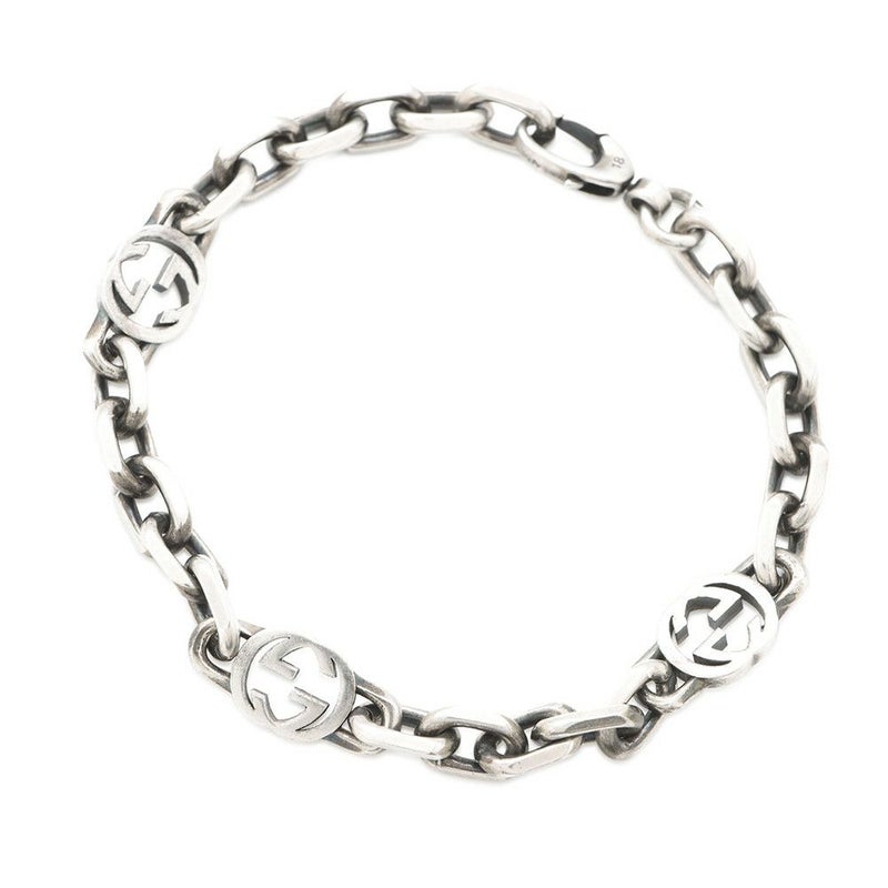 グッチ ブレスレット インターロッキング チェーン Ag925 サイズ18 620798 GUCCI アクセサリー