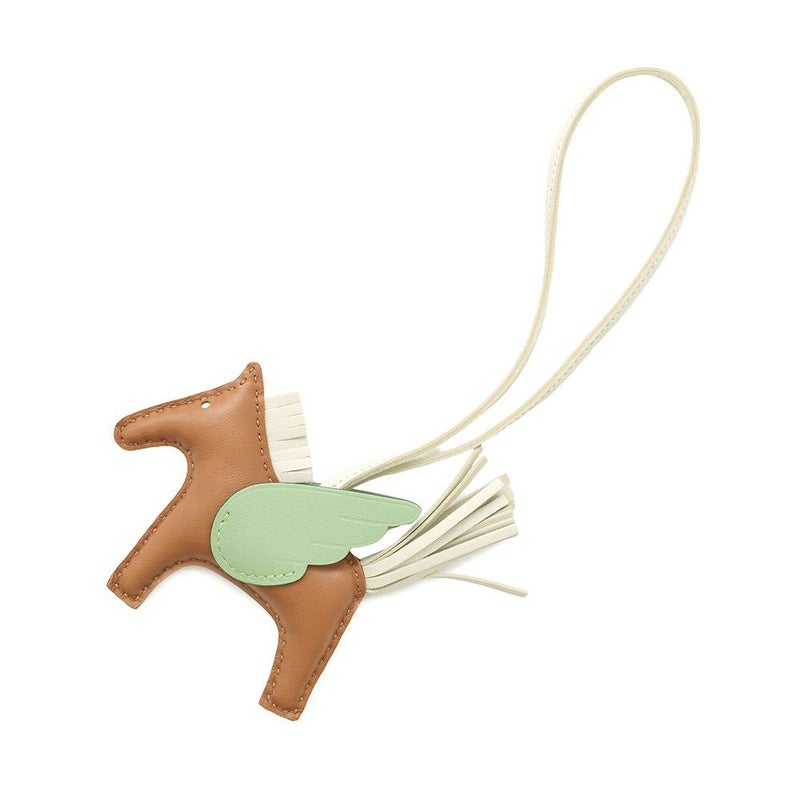 エルメス バッグチャーム ロデオPM ペガサスゴールド/ヴェールクリケット/クレ ラムスキン B刻印