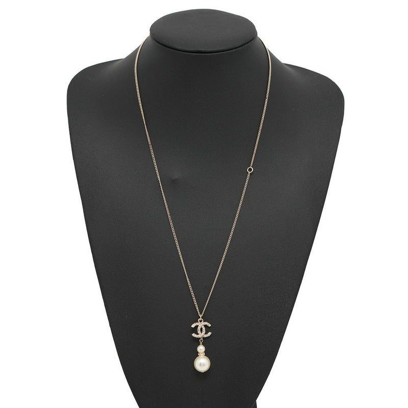 シャネル ネックレス ツウィステッド ココマーク フェイクパール ラインストーン B18 B A53161 CHANEL アクセサリー
