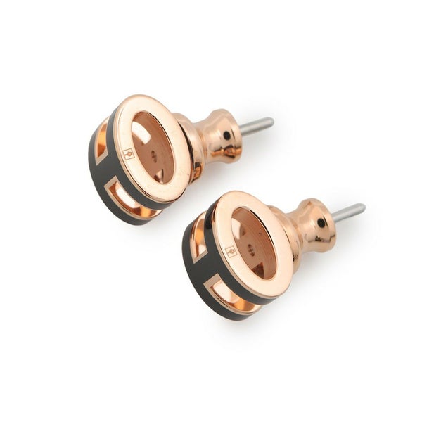 エルメス ピアス ミニ・ポップアッシュ ブラック/ピンクゴールド金具 Hモチーフ HERMES Pop H ポップH 黒