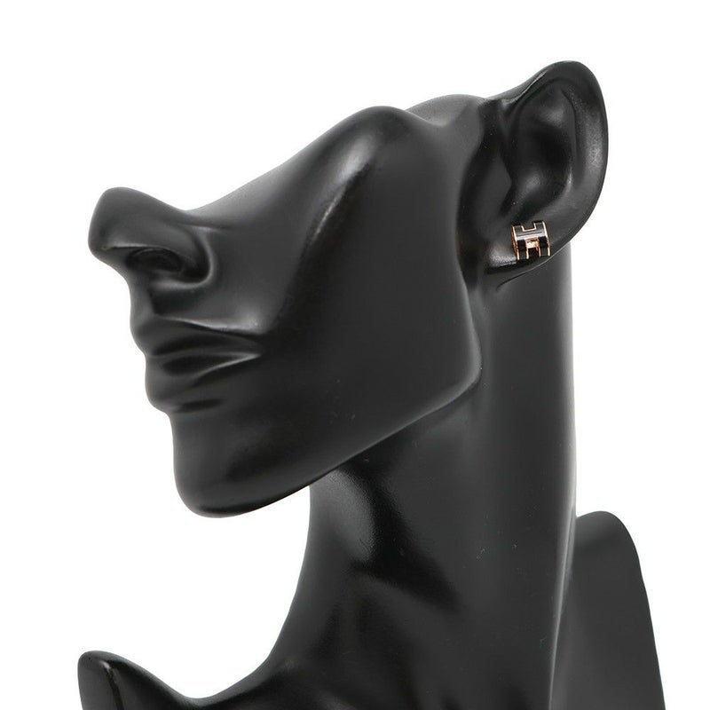 エルメス ピアス ミニ・ポップアッシュ ブラック/ピンクゴールド金具 Hモチーフ HERMES Pop H ポップH 黒