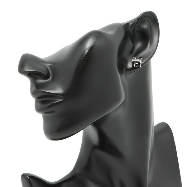 エルメス ピアス ミニ・ポップアッシュ ブラック/シルバー金具 Hモチーフ HERMES Pop H ポップH 黒