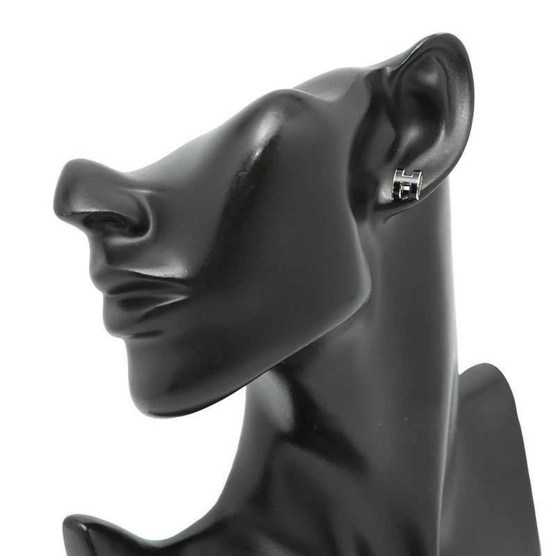 エルメス ピアス ミニ・ポップアッシュ ブラック/シルバー金具 Hモチーフ HERMES Pop H ポップH 黒