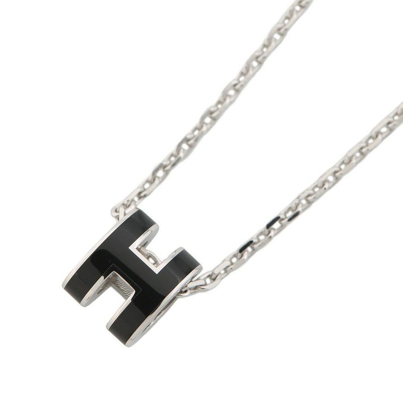 エルメス ネックレス ミニ・ポップアッシュ ブラック/シルバー金具 HERMES アクセサリー 黒