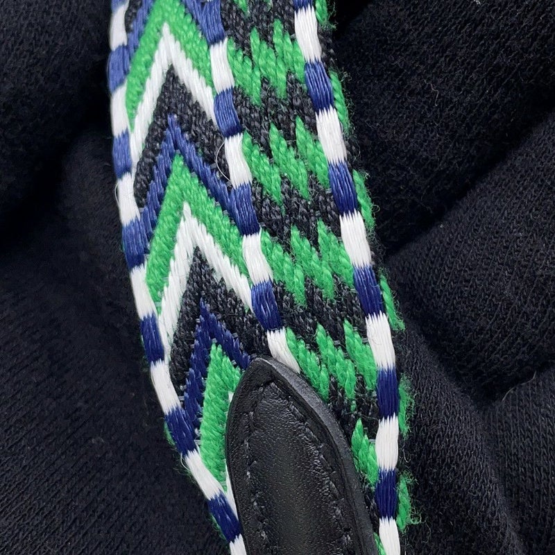 エルメス ショルダーストラップ バンドリエール サングル アレグロ ブラック/バンブー/ホワイト/ブルーインディゴ/シルバー金具 Y刻印