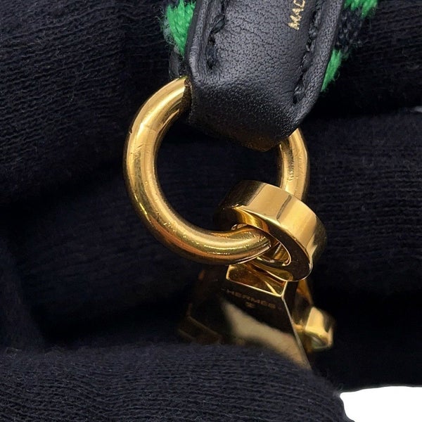 エルメス ショルダーストラップ バンドリエール サングル アレグロ ブラック/バンブー/ホワイト/ブルーインディゴ/シルバー金具 Y刻印