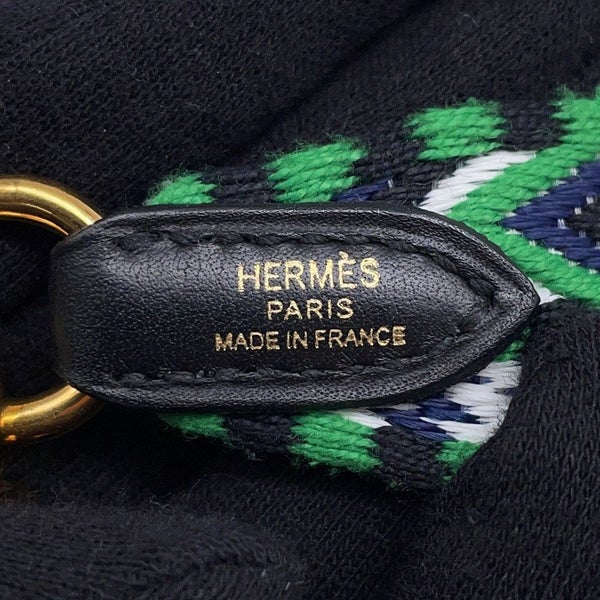 エルメス ショルダーストラップ バンドリエール サングル アレグロ ブラック/バンブー/ホワイト/ブルーインディゴ/シルバー金具 Y刻印