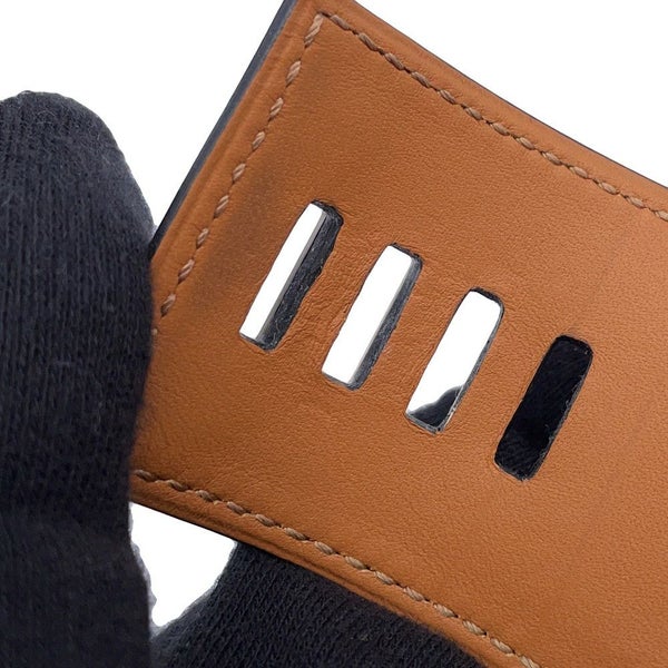 エルメス ブレスレット コリエドシアン ブラック/シルバー金具 ボックスカーフ A刻印 サイズS HERMES 黒