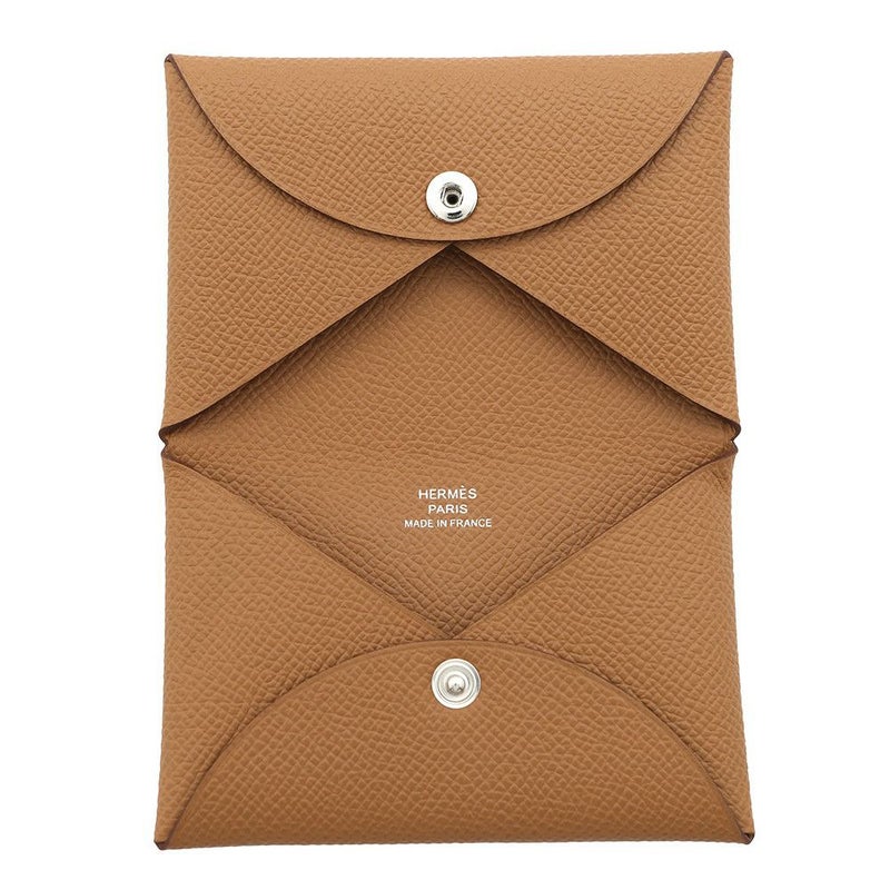 エルメス カードケース カルヴィ ゴールド エプソン W刻印 HERMES 名刺入れ