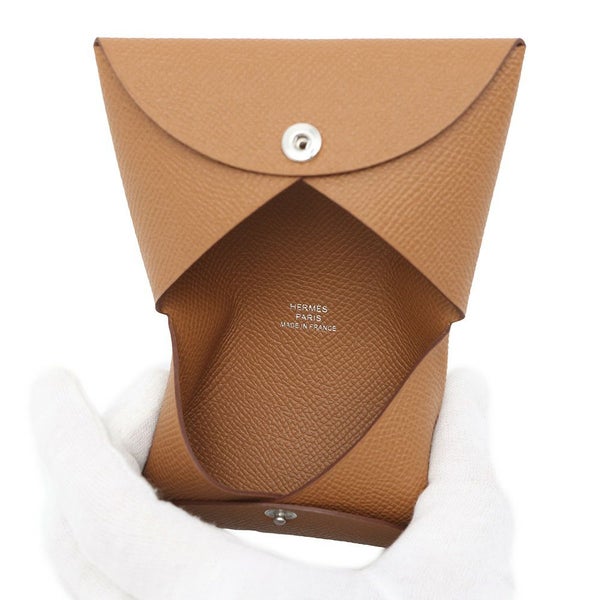 エルメス カードケース カルヴィ ゴールド エプソン W刻印 HERMES 名刺入れ