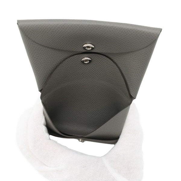 エルメス コインケース カルヴィ デュオ グリメイヤー/シルバー金具 エプソン K刻印 HERMES 財布