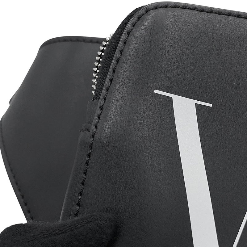 ヴァレンティノ・ガラヴァーニ ボディバッグ VLTNロゴ レザー VY2B0A10WJW VALENTINO ベルトバッグ 黒 白