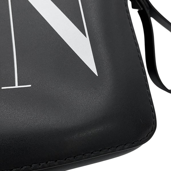 ヴァレンティノ・ガラヴァーニ ボディバッグ VLTNロゴ レザー VY2B0A10WJW VALENTINO ベルトバッグ 黒 白