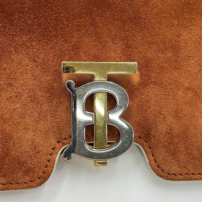 バーバリー チェーンショルダーバッグ TB ミディアム スエード レザー BURBERRY