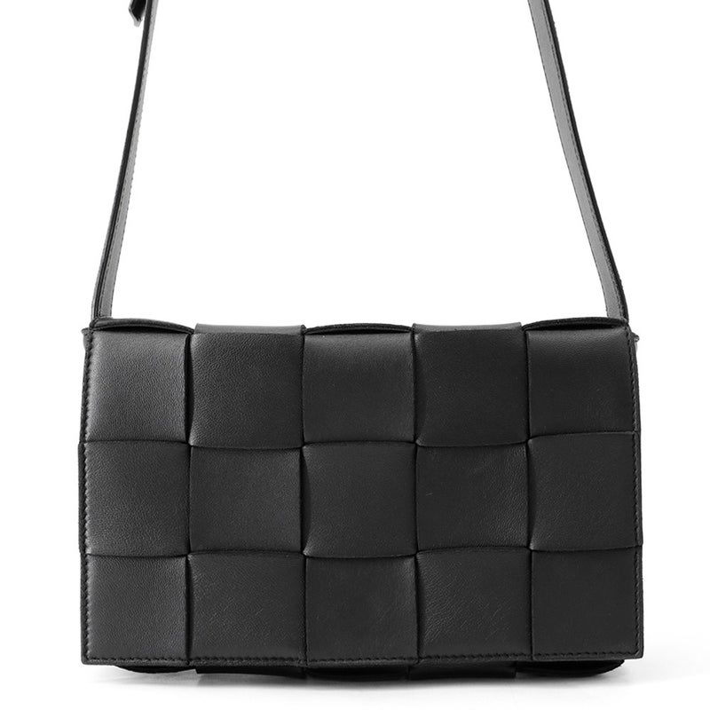ボッテガヴェネタ ショルダーバッグ マキシイントレチャート スモール カセット ラムスキン 578004 BOTTEGA VENETA 黒