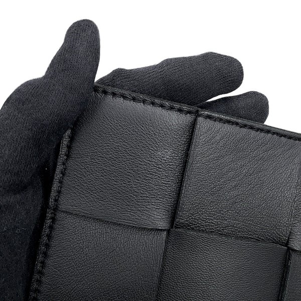 ボッテガヴェネタ ショルダーバッグ マキシイントレチャート スモール カセット ラムスキン 578004 BOTTEGA VENETA 黒