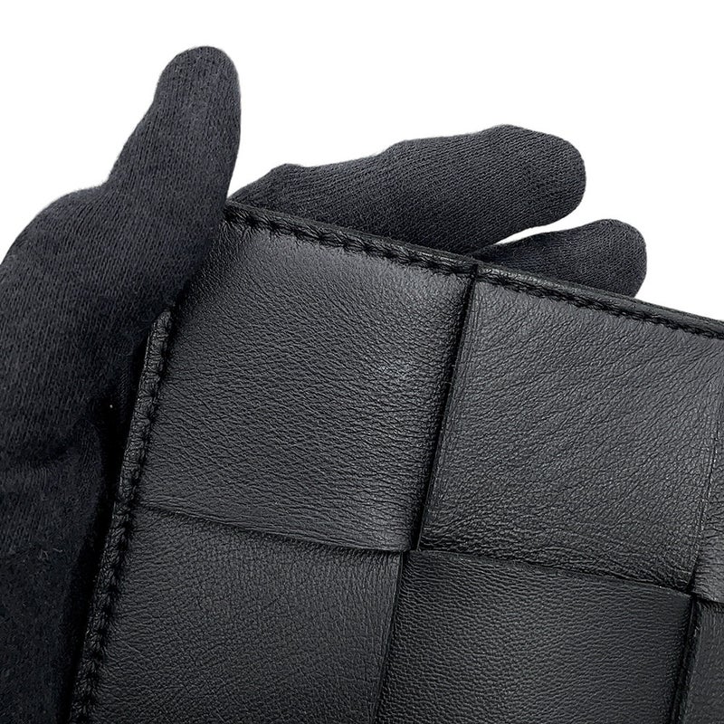 ボッテガヴェネタ ショルダーバッグ マキシイントレチャート スモール カセット ラムスキン 578004 BOTTEGA VENETA 黒