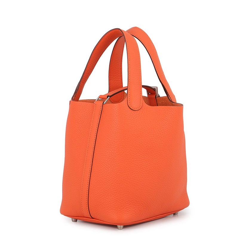 エルメス ハンドバッグ ピコタンロックPM タンジェリン/シルバー金具 トリヨンクレマンス G刻印 HERMES トートバッグ