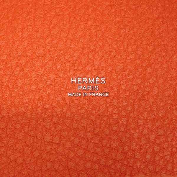 エルメス ハンドバッグ ピコタンロックPM タンジェリン/シルバー金具 トリヨンクレマンス G刻印 HERMES トートバッグ