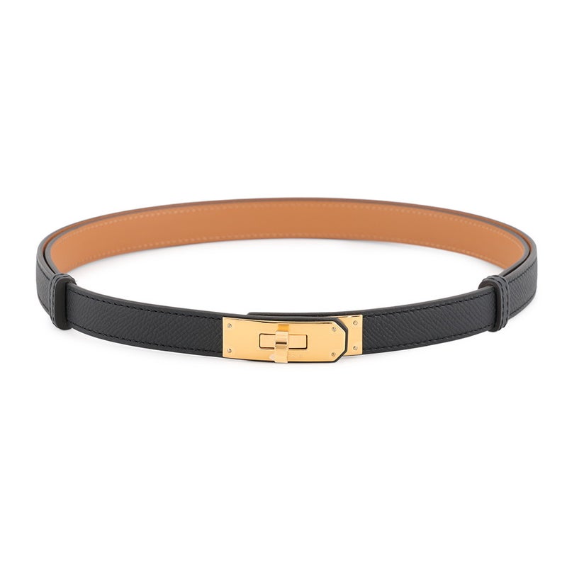 エルメス ケリーベルト ブラック/ゴールド金具 エプソン G刻印 HERMES 黒