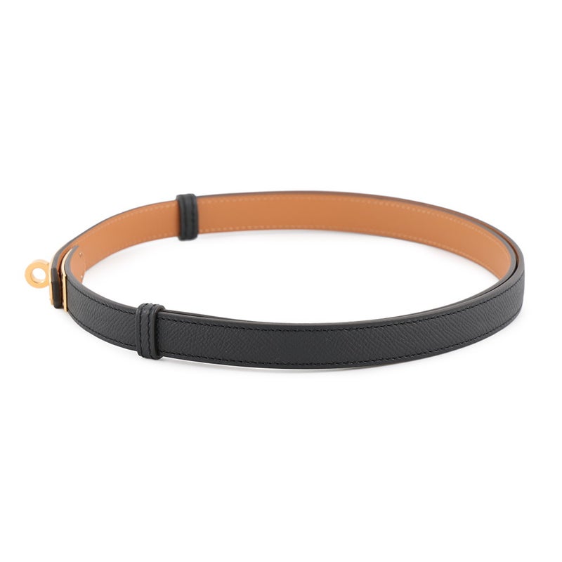 エルメス ケリーベルト ブラック/ゴールド金具 エプソン G刻印 HERMES 黒